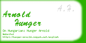 arnold hunger business card